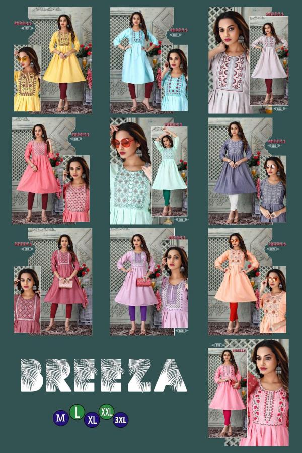 Trendy Breeza Rayon Regular Wear Fancy Kurti Collection